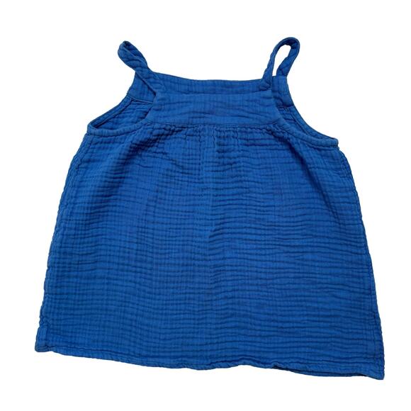 PRIMARY Cotton Gauze Tank Top in Light Blue Size 6-7 Kids Lightweight Summer - Picture 2 of 3